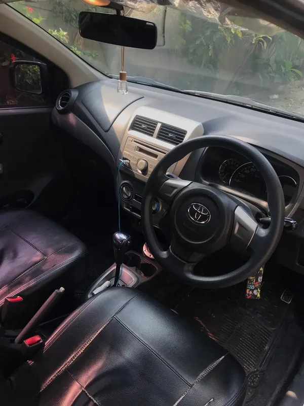 Toyota steering wheel and dashboard of the small hatchback